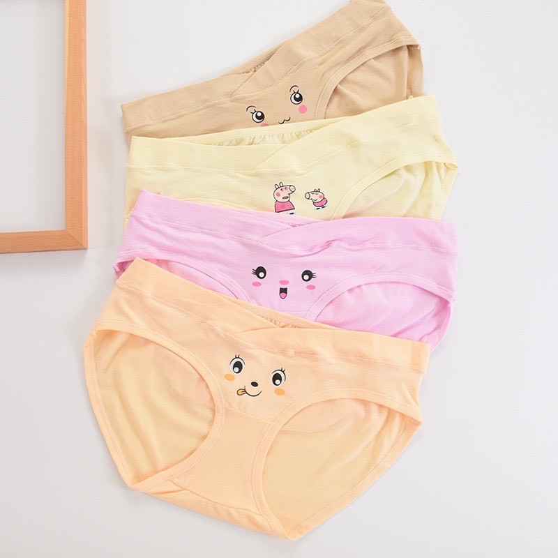 Quần lót BẦU CẠP CHÉO IN HÌNH siêu kute chất cotton co dãn thoải mái QL-A7