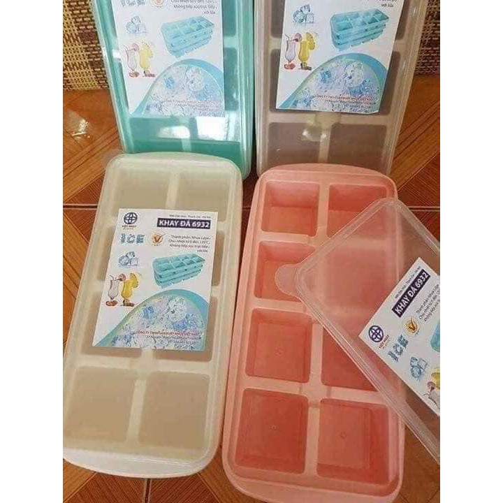 Sét 3 khay làm đá có lắp đậy