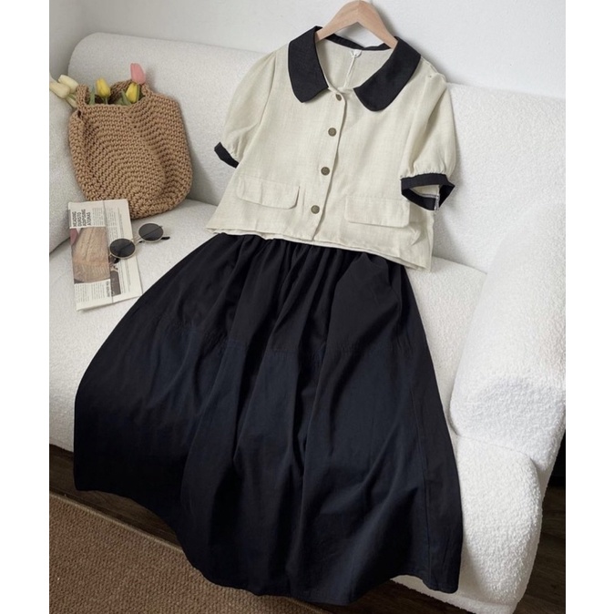 💗 Áo phối màu basic phong cách Hàn Melimeli 💗