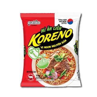 Túi Mì Koreno Up 3 Phút Vị Bò Cay, Vị Kim Chi 75g Paldo Đặc sản 3 miền Amaxi