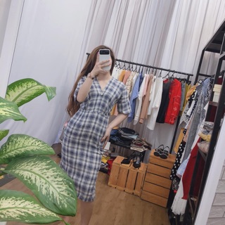Đầm sọc caro body xinh