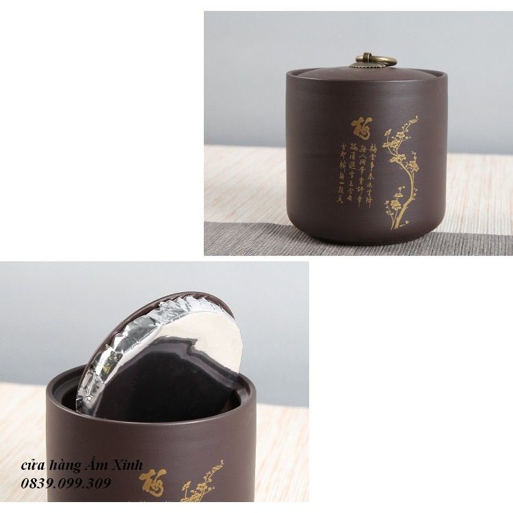 Hũ, Bình đựng trà bằng gốm (cỡ lớn, rất khít)