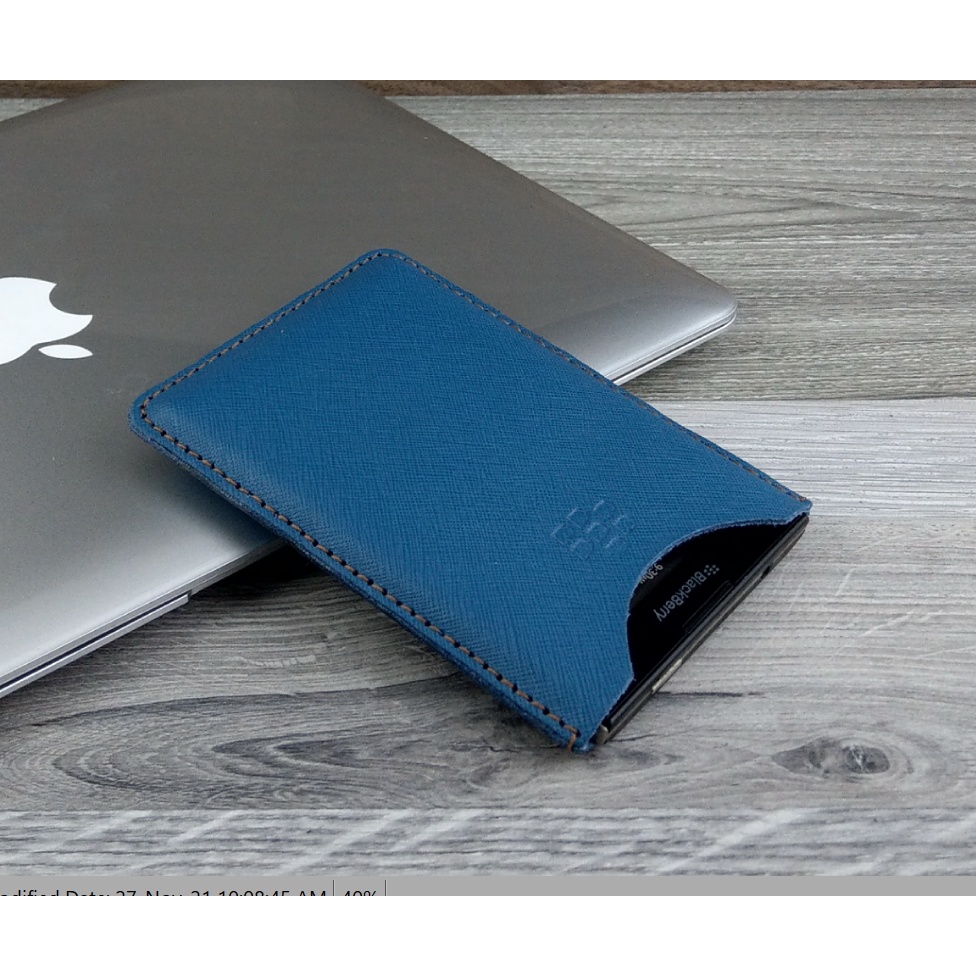 Bao da rút blackberry passport Q30/ Balckberry silver da bò safiano
