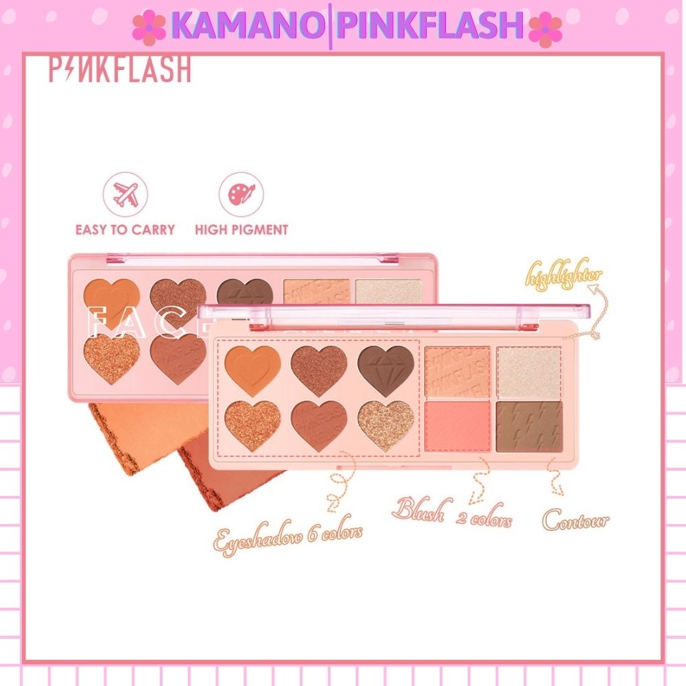 Bảng phấn trang điểm PINKFLASH kết hợp 10 màu trang điểm mặt/mắt Shop KAMANO mã PM4