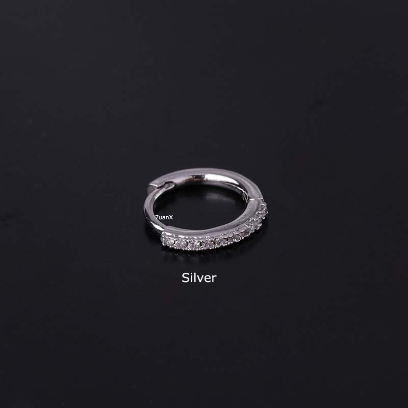 1 Khuyên tai tròn bằng đồng đính đá zircon 20 gauge đeo sụn vành tai