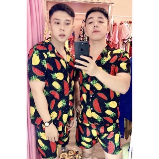 Bộ đi biển họa tiết thơm dưa