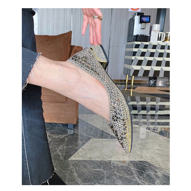 Giày Cao Gót 3cm Mũi Nhọn Gót Dày Thấp Thời Trang Hàn Quốc Mới