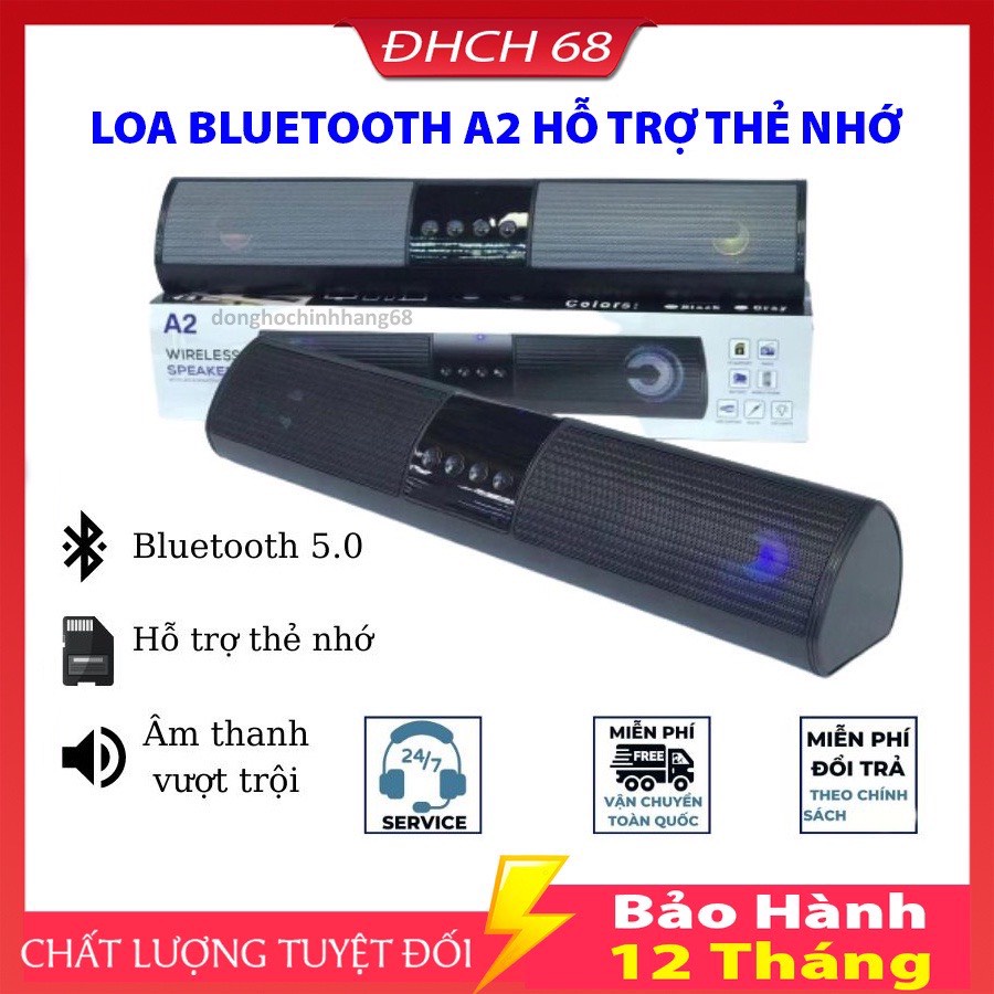 Loa Bluetooth Mini A2 Âm Bass Cực Đã Nghe Nhạc Cực Hay Có Đèn Âm Thanh Đỉnh Hỗ Trợ Thẻ Nhớ Bảo Hành 12 THÁNG