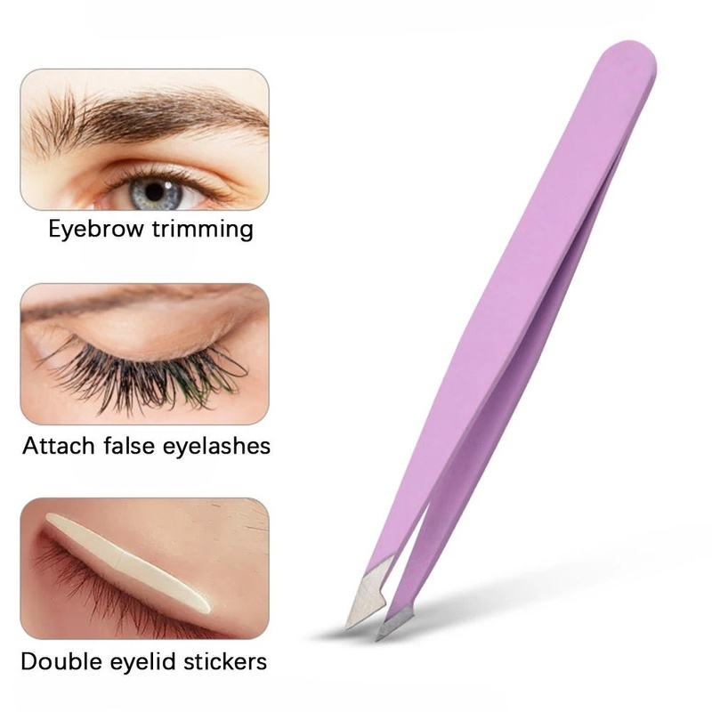 1 Nhíp Nhổ Lông Mày Bằng Thép Không Gỉ Màu Sắc Macaron