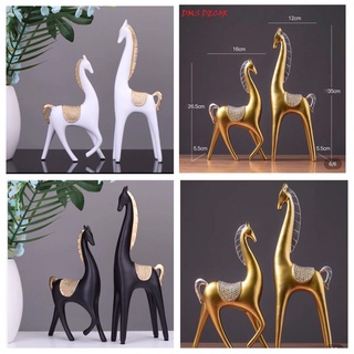 Tượng cặp ngựa tình nhân, trang trí decor phòng, vật phẩm phong thủy