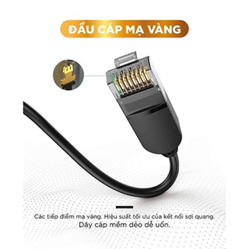 Cáp Mạng Lan Cat6A 10Gpbs Siêu Nhỏ Cao Cấp Ugreen NW122 Chính Hãng