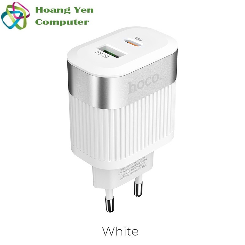 Cốc Sạc Nhanh Hoco C58A QC3.0 Hổ trợ Power Delivery 18W - BH 1 năm | Cốc Sạc Type C