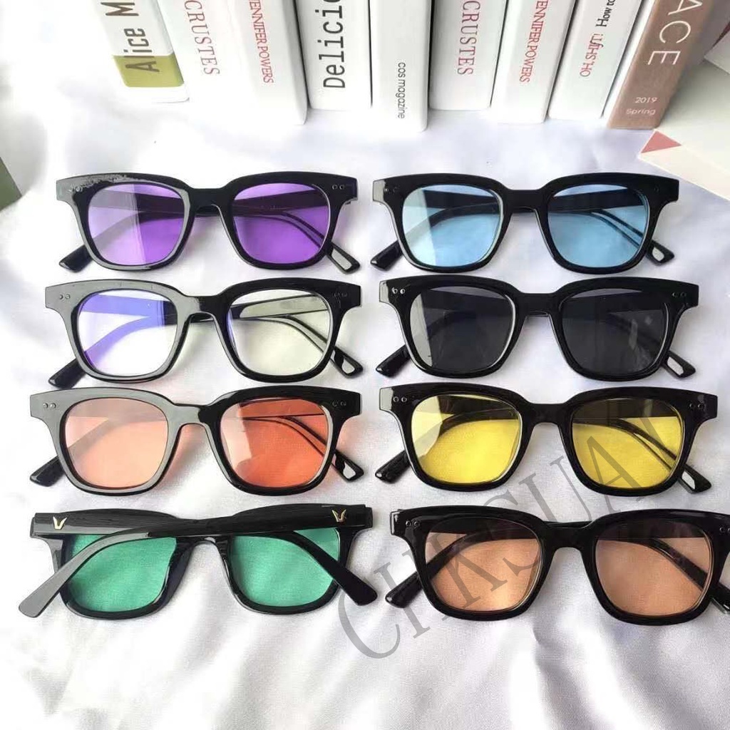 Kính mát Sweet mint gọng vuông chữ V nhiều màu sắc cá tính thời trang đi biển cho nam và nữ