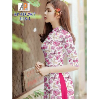 Vải áo dài in hoa và bướm