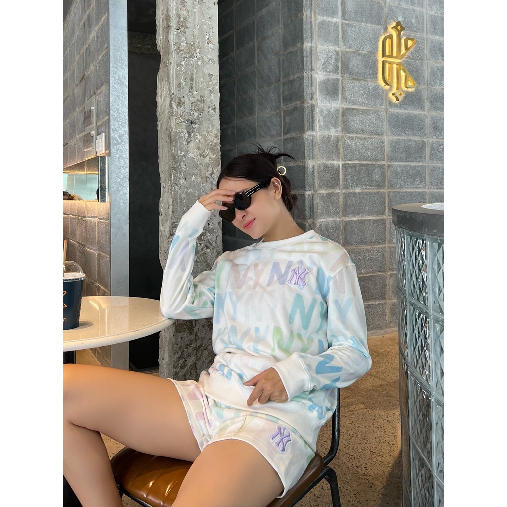 (HÀNG XUẤT XỊN) Áo thun tay dài M/L/B MONOGRAM RAINBOW NEW Full-tem-tag,  Size S M L Có quần bán kèm