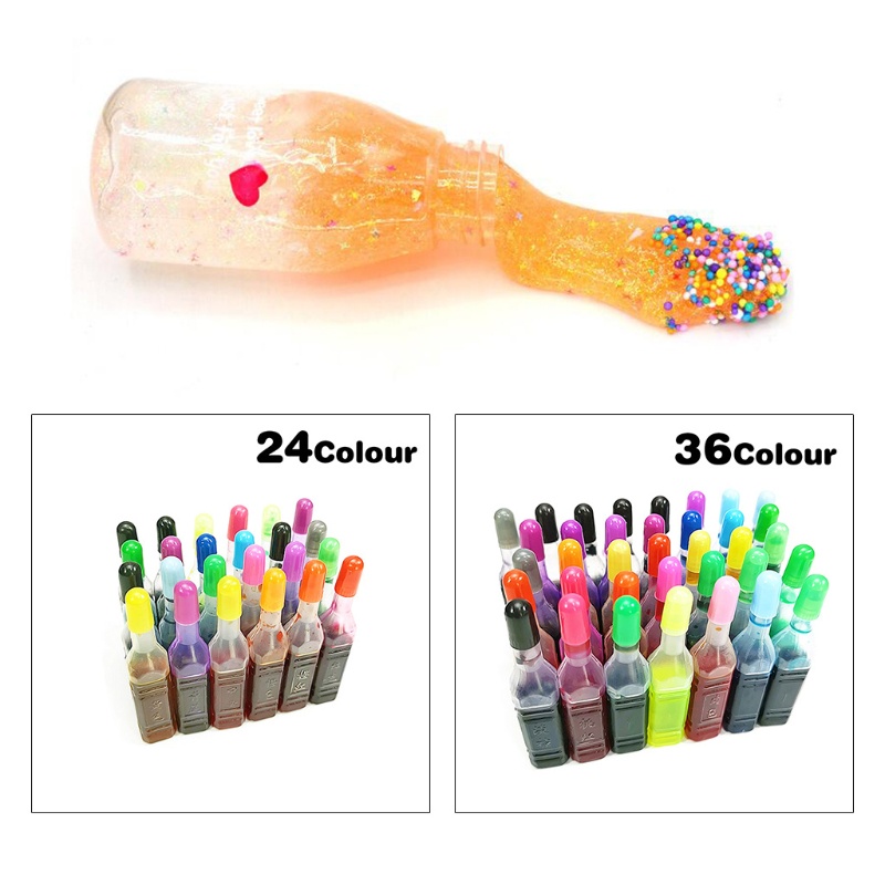 Hộp Mực 24 / 36 Màu Dùng Làm Đồ Thủ Công / Slime Diy