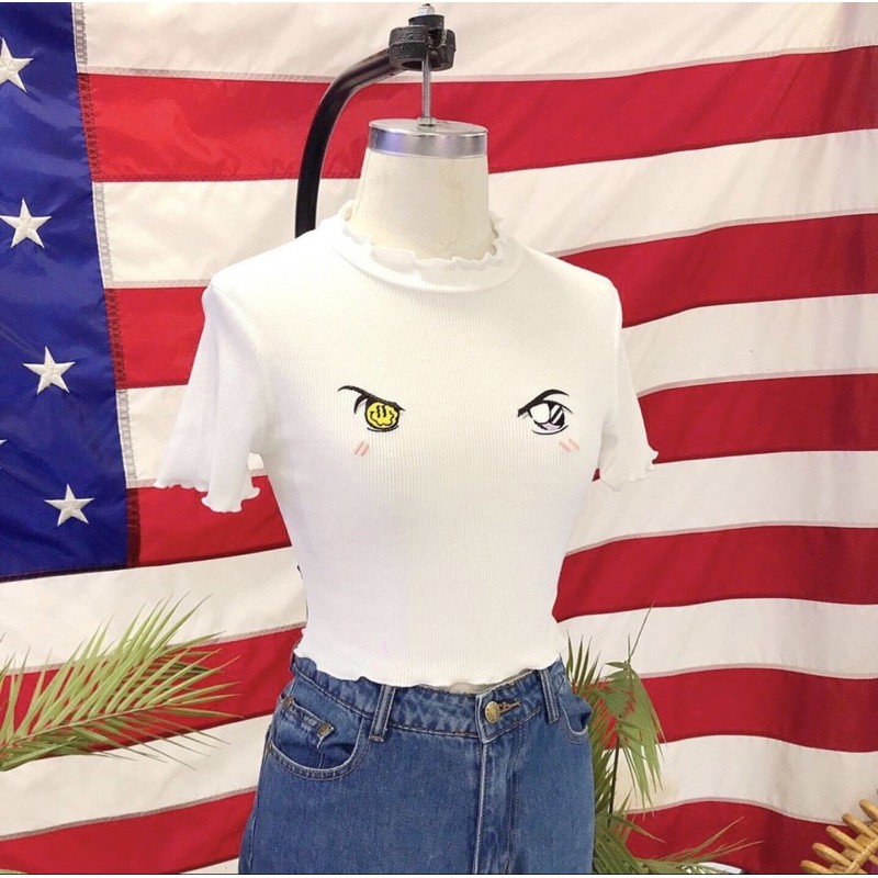 American Pie - Áo croptop thêu Eyes
