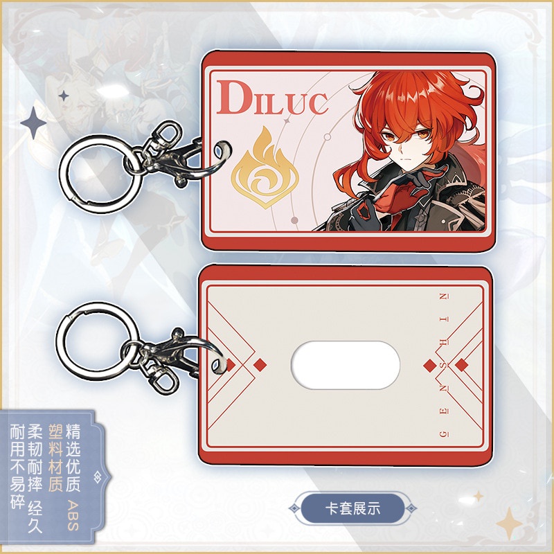 Anime Genshin Impact Abs Sinh viên Id Xe buýt Chủ thẻ ngân hàng Kell Xiao Venti Keychain Card Case Bìa Hộp Mặt Dây Chìa Khóa Trang Trí Nội Thất Cosplay Quà Tặng