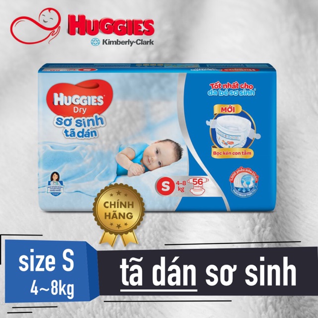 [ Chính hãng ] Tả dán Huggies size S 56 miếng mẫu mới