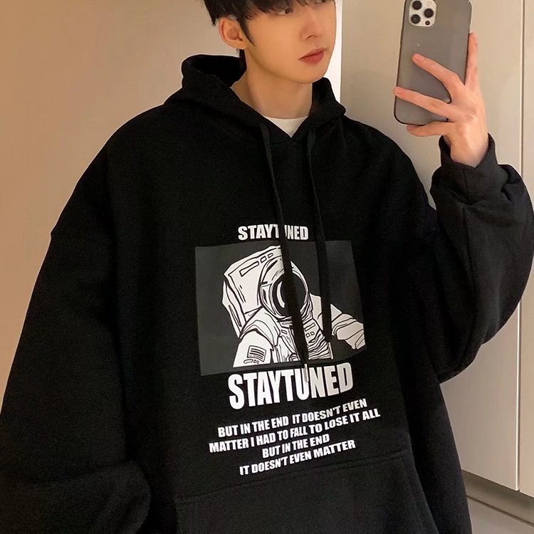 Áo Hoodie Cổ Tròn Tay Dài Dáng Rộng In Hình Phi Hành Gia NASA 6 Màu Lựa Chọn