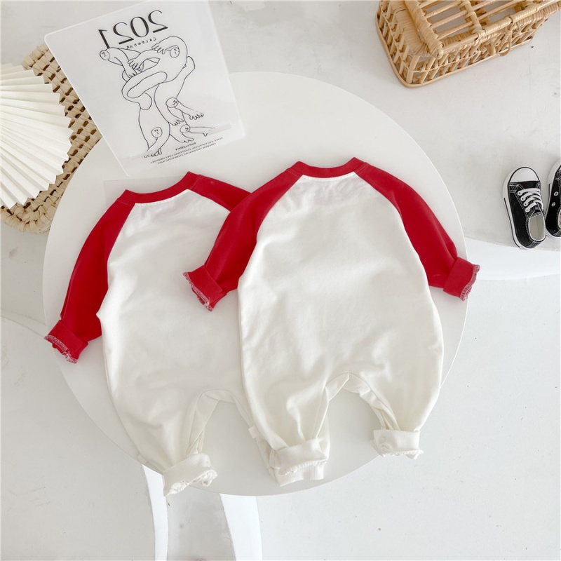 Áo liền quần cotton dài tay phong cách thời trang xuân thu dành cho bé gái