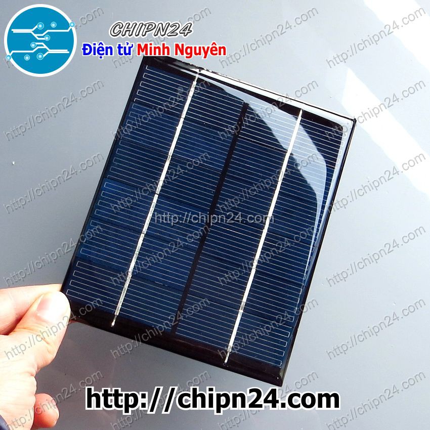 [1 CÁI] (A5) Tấm pin NLMT 6V 2W (136x110mm) (Tấm pin Năng Lượng Mặt Trời, Solar Power, Solar Panel)