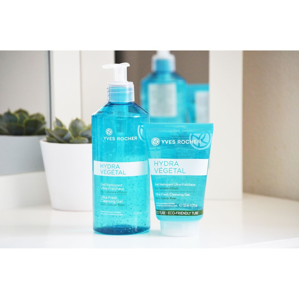 YvR_Gel rửa mặt cấp nước 390ml/125ml Hydra vegetal Yves Rocher cho da thường, da hỗn hợp
