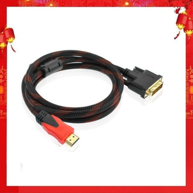 Combo 10 Dây Cáp Tín Hiệu DVI 24+1 Sang HDMI dài 1.5m Bọc Lưới Chống Nhiễu