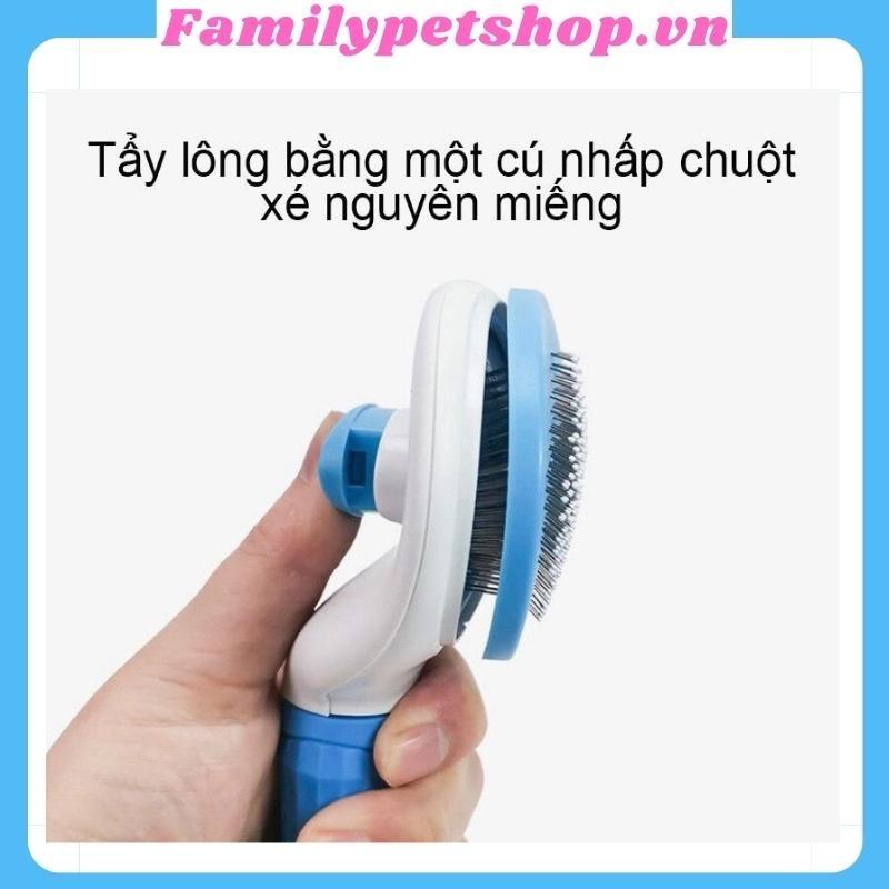 Lược chải lông cho chó mèo có nút bấm Clean chính hãng-familypetshop.vn