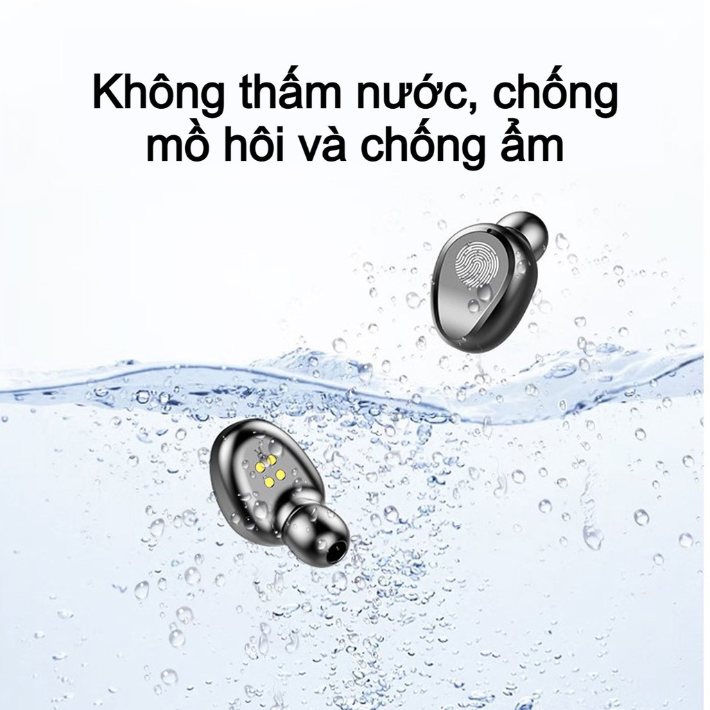 Tai nghe Bluetooth 5.0 AMOI F9 nút cảm ứng không dây chống nước Pin 280h kèm sạc dự phòng | BigBuy360 - bigbuy360.vn