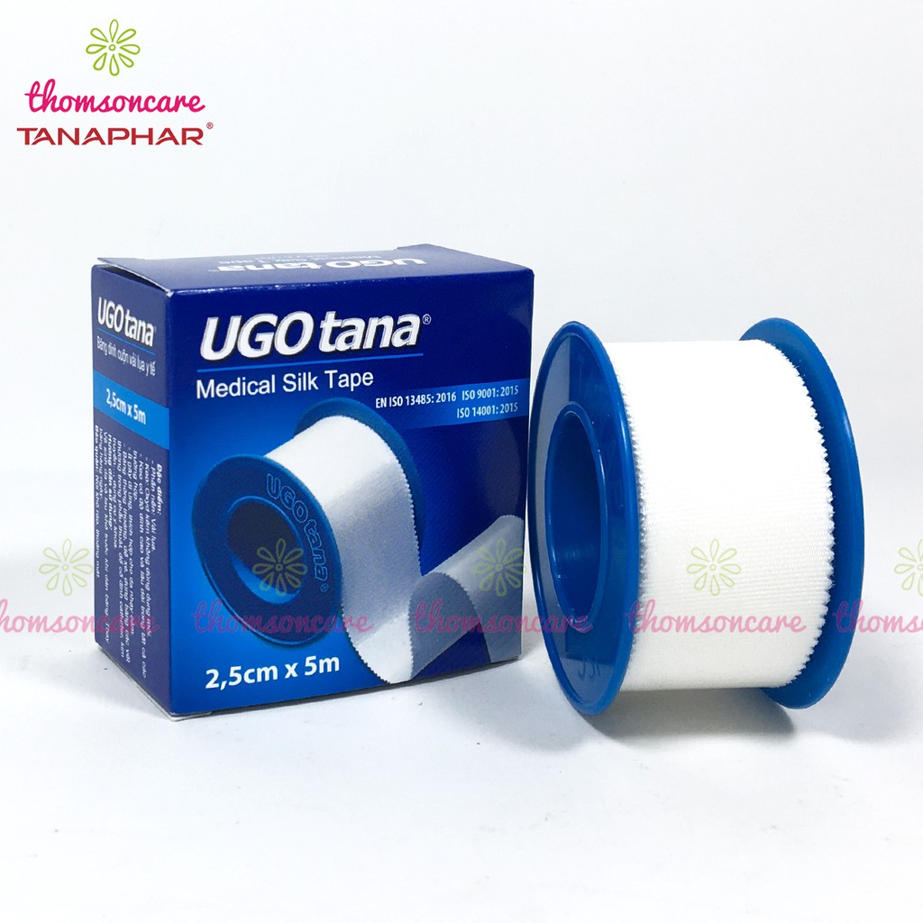 Băng dính vải y tế UGOTANA - bản nhỡ 2,5cm x dài 5m - băng keo mềm sơ cứu vết thương