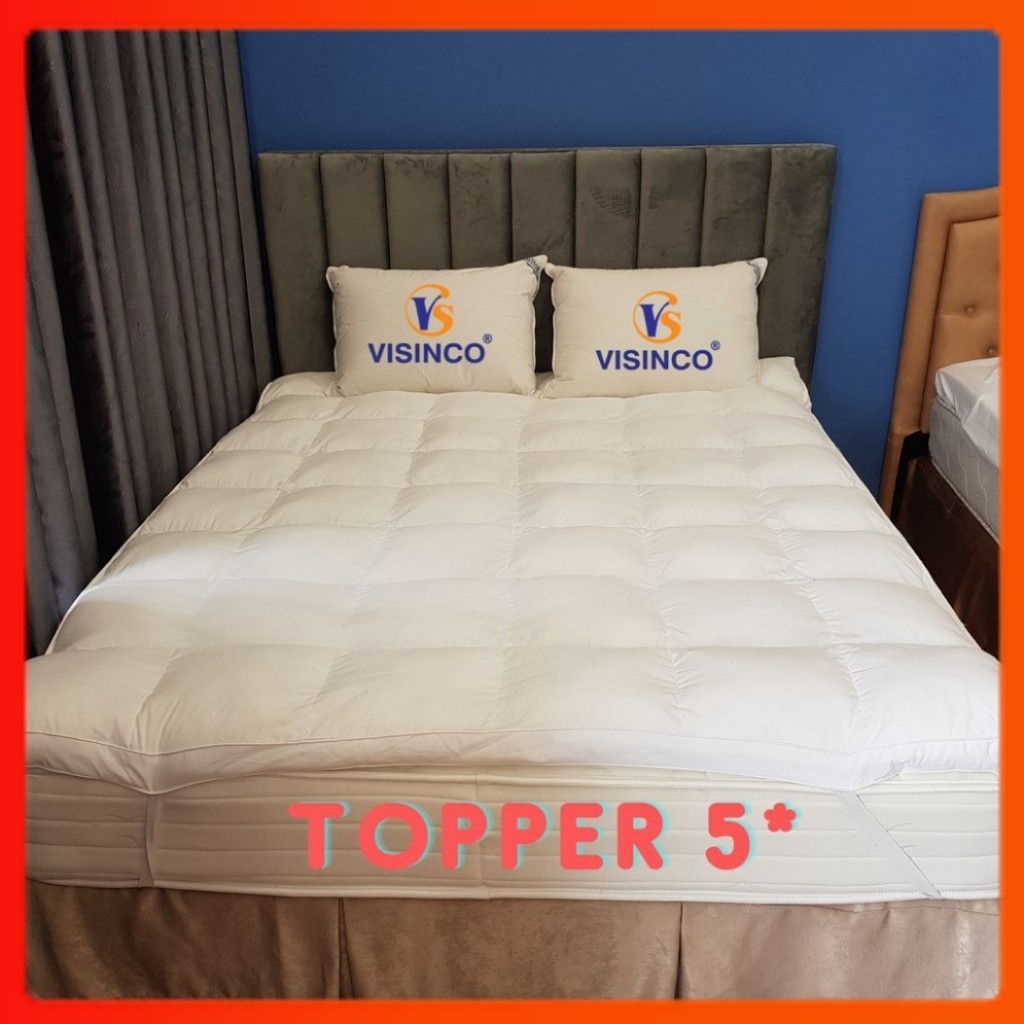 [Topper Chuẩn 5 Sao] Đệm Tăng Tiện Nghi Microfiber Tấm Lót Làm Mềm Nệm 5 Sao Visinco Topper làm mềm đệm