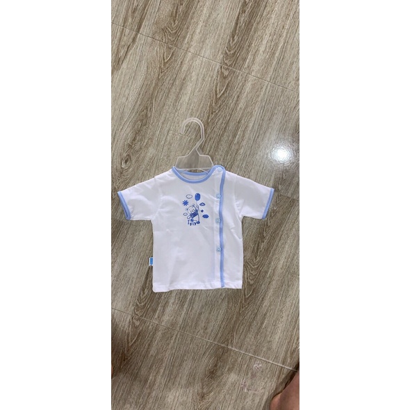 [Hàng mới về]  Áo chục cộc tay trắng cài lệch Thái Hà Thịnh 100% cotton