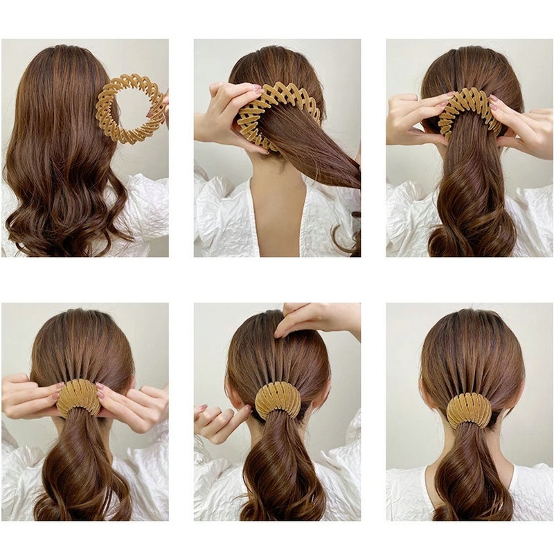 Kẹp Tóc Có Thể Điều Chỉnh Tạo Kiểu Tóc Đuôi Ngựa Cho Nữ