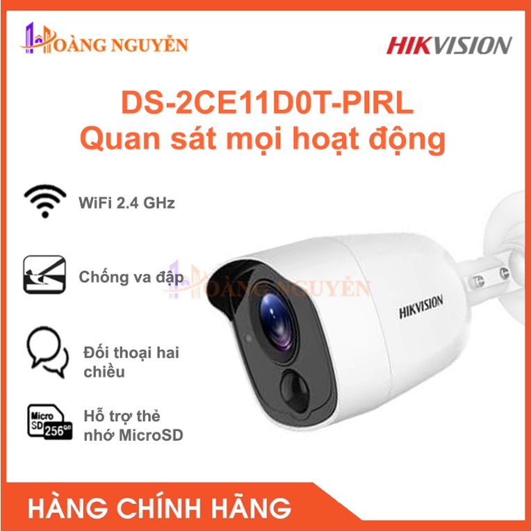 [NHÀ PHÂN PHỐI] Camera chống trộm HD-TVI 2MP Hikvision DS-2CE11D0T-PIRL