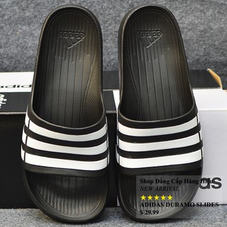 Dép Adidas Duramo chính hãng màu đen sọc trắng