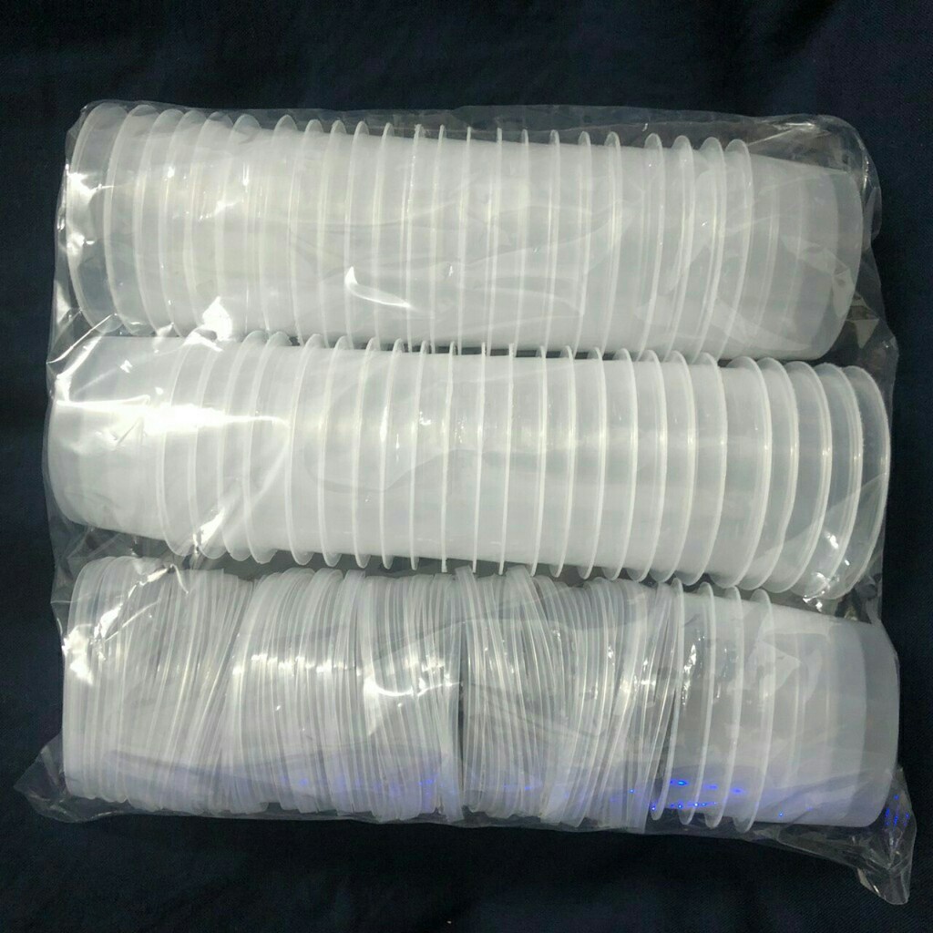 Lốc 50 khuôn nhựa đổ bánh flan - Hủ hộp làm flan sữa chua, rau câu, caramen (hộp flan có nắp)