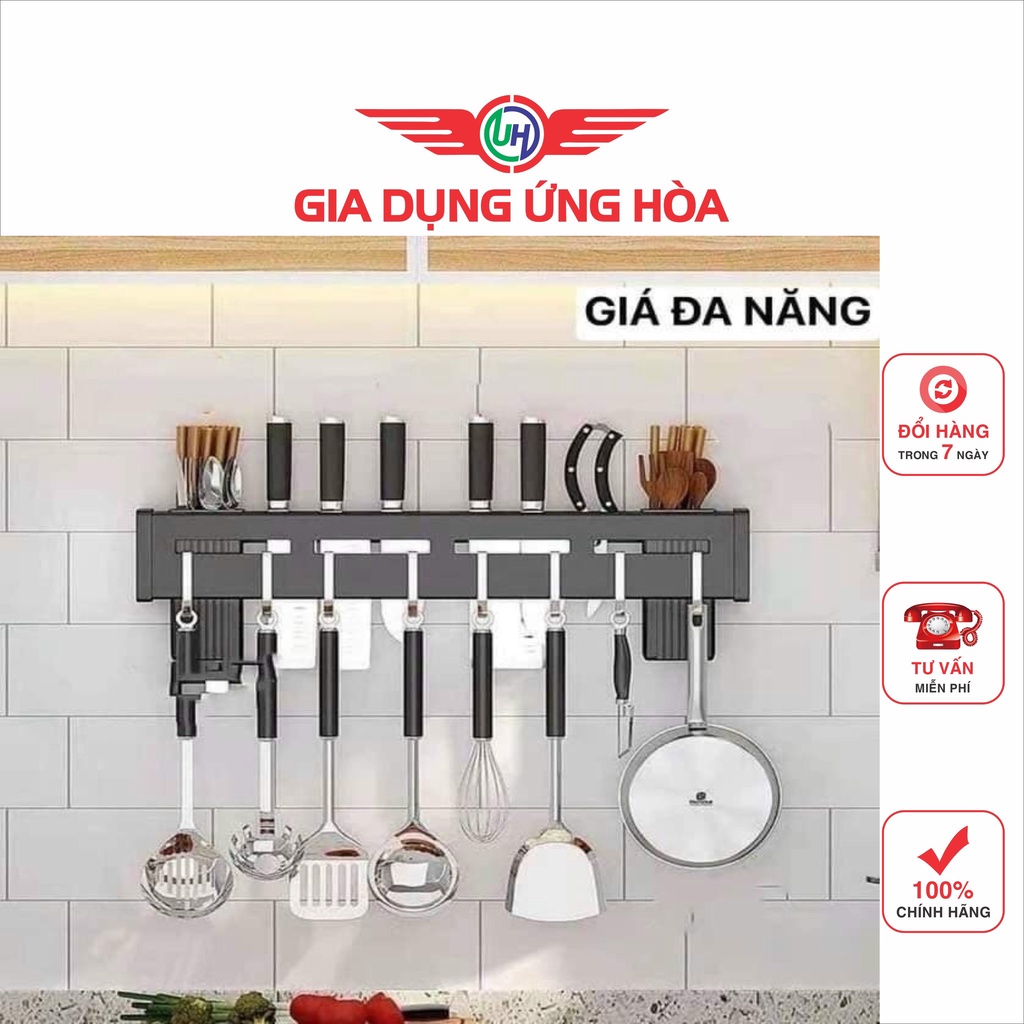 Kệ cài dao giá treo dao thớt treo đồ nhà bếp cài dao dán tường bằng kim loại sơn tĩnh điện không rỉ sét