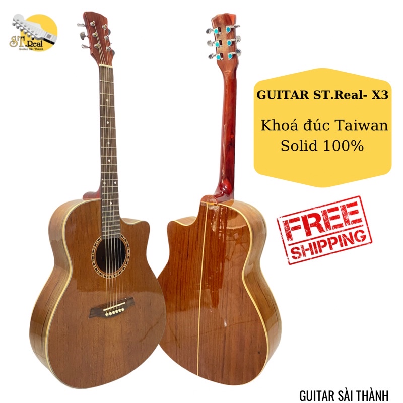 Đàn Guitar Acoustic Chính Hãng ST.Real Guitar Sài Thành ST-X3 Full Solid 100%