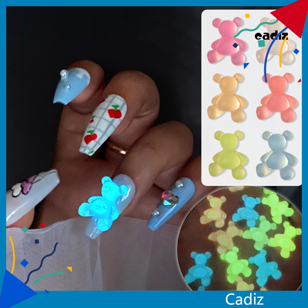 Set 8 Phụ Kiện Dạ Quang Trang Trí Móng Tay Nghệ Thuật DIY