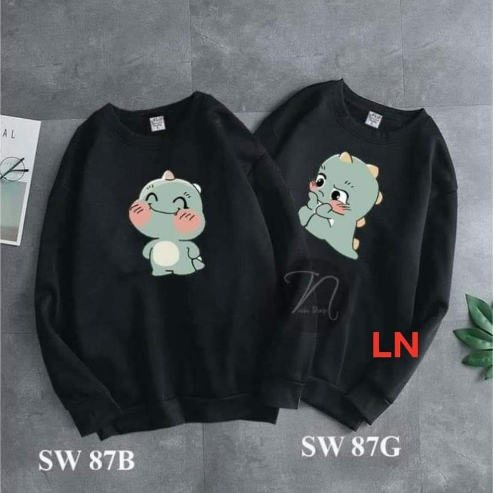 SHOP NHÀ CÁ Áo đôi nỉ khung long vui buồn in 5D