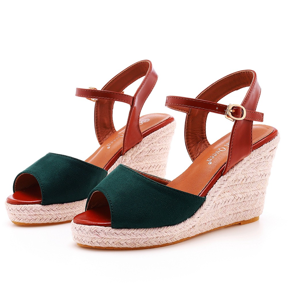 Giày Sandal Mary Jane Fishbeak Đế Xuồng Mũi Tròn Chống Nước Thời Trang Cho Nữ