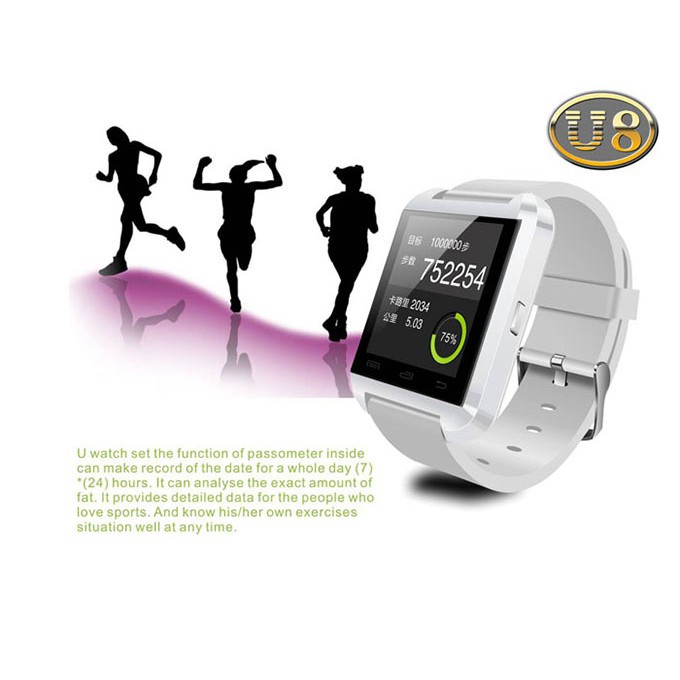  Đồng hồ thông minh Smartwatch U8 - White  RYJ-5800T