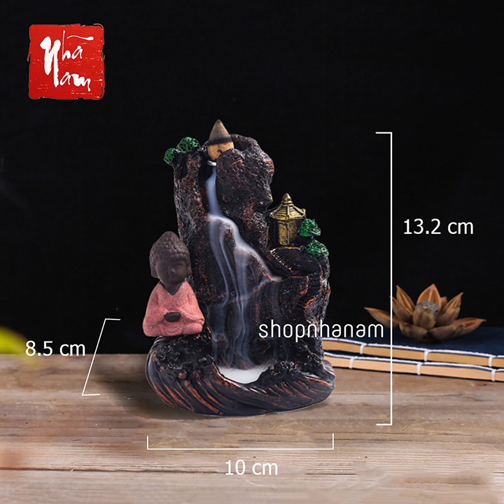 [Bán sỉ] Thác khói trầm hương để bàn tặng 3 nụ trầm sư tiểu tọa thiền bên núi mẫu tksp_46