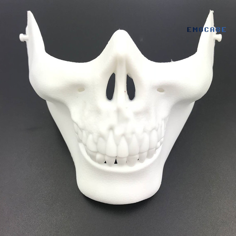 Mặt Nạ Nửa Mặt Hóa Trang Halloween Hình Đầu Lâu Kinh Dị