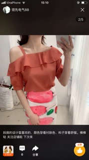 Áo trễ vai nữ size M