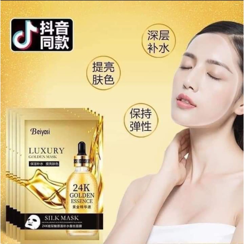 MẶT NẠ VÀNG  24K  GOLDZAN SILK Mask CAO CẤP BÍ QUYẾT cho làn da CĂNG BÓNG , TRẮNG HỒNG RẠNG RỠ❗  Hạn sử dụng: 2024  1 l