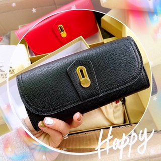TNS-Ví dài cầm tay nắp gập da thật B•B•R long wallet-màu đen