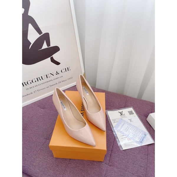 (ẢNH THẬT) Giày Cao Gót LV Mũi Nhọn Dáng Basic Duy Nhất Màu Hồng Nude Hàng Chuẩn Loại 1 Fullbox Bill