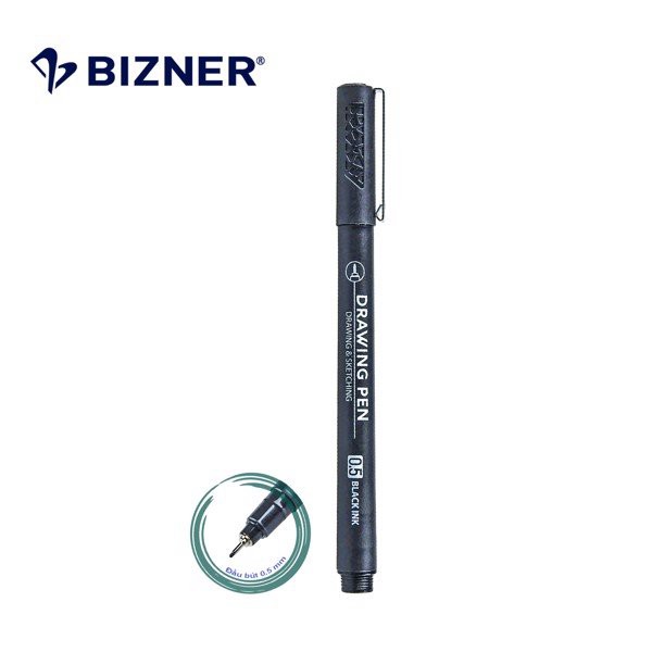 Bút vẽ kỹ thuật Thiên Long Bizner BIZ-DW01- Ngòi màu đen, kháng nước, độ bền cao